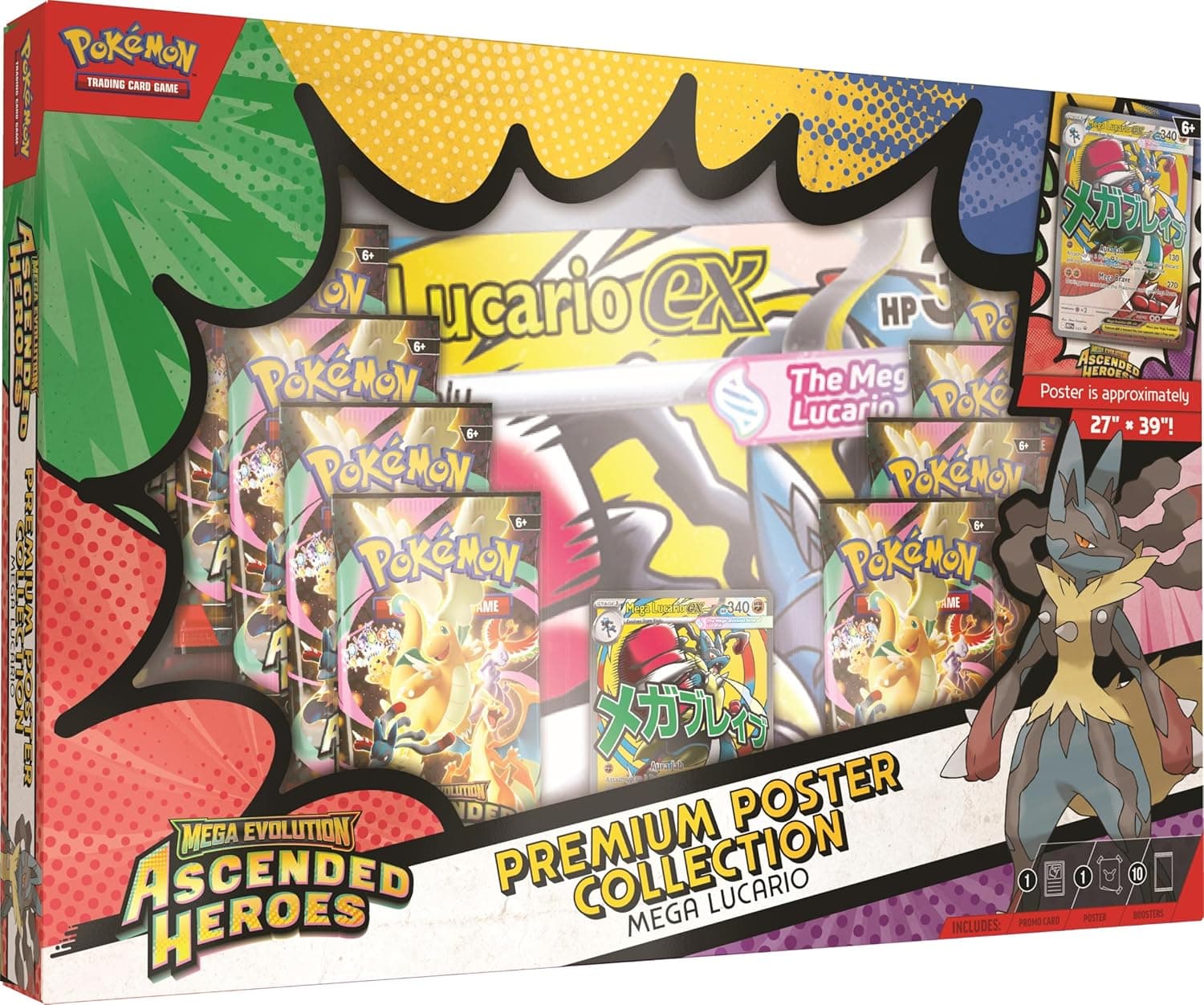 Pokémon TCG: Mega Evolution Ascended Heroes Premium Poster Collection - - Mega Lucario